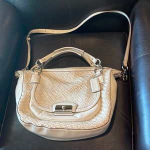 Large white Coach bag-removable shoulder strap